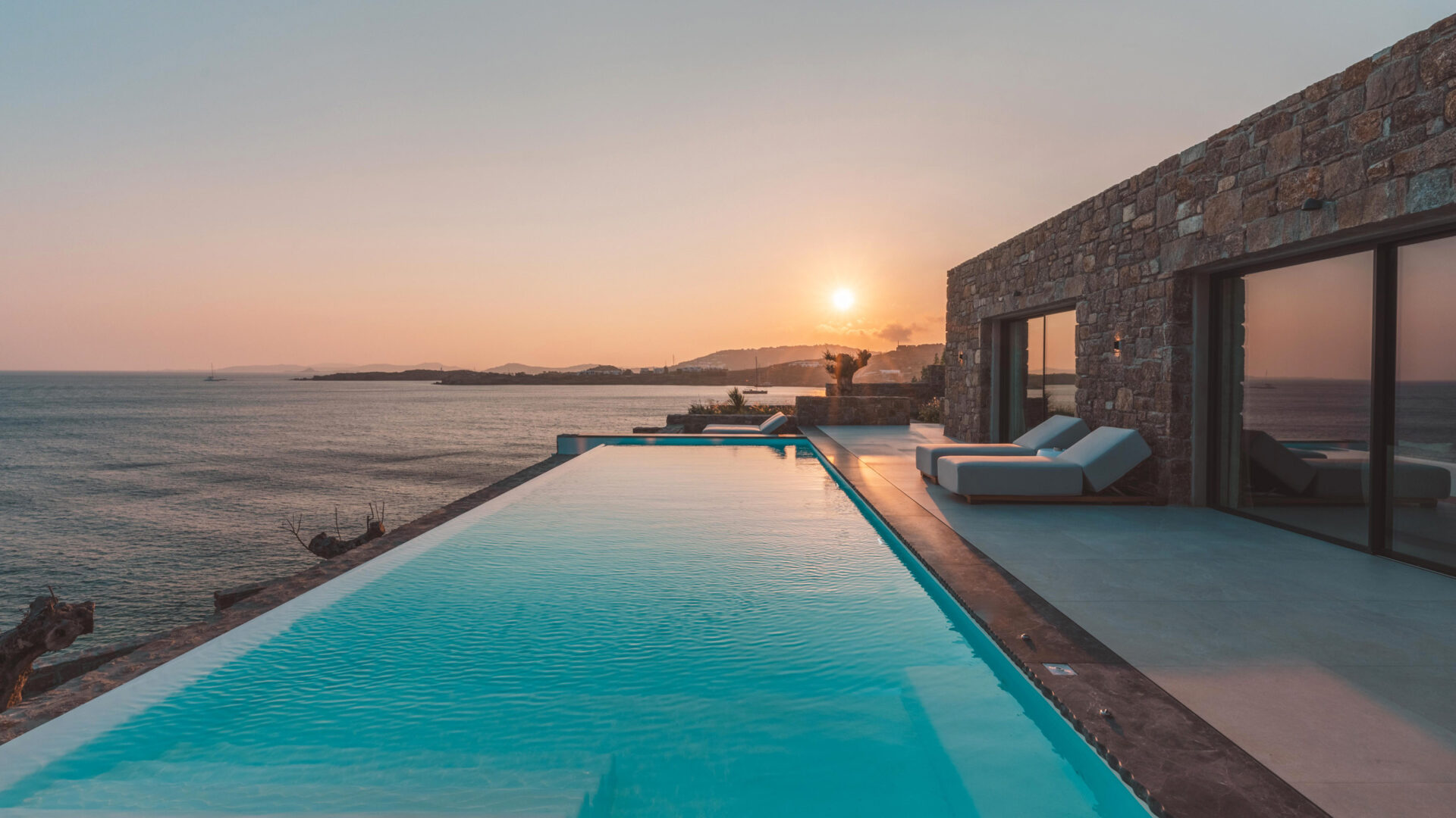 Poseidon Little Sea Villa Mykonos Am Meer Mieten Sunset