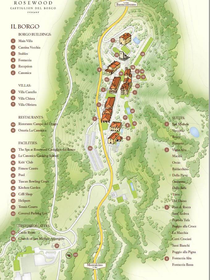 Rosewood Castiglion Del Bosco Estate Map