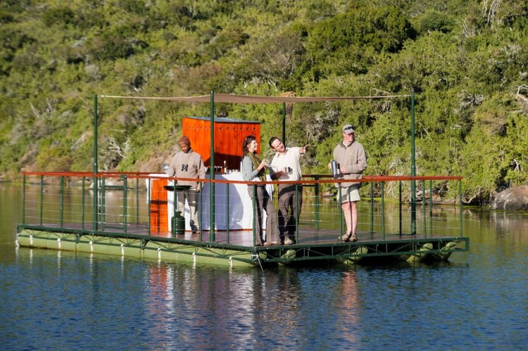 South Africa Kwandwe Private Game Reserve Great Fish River Lodge 16. Kwandwe Floating Pontoon On The Fish River