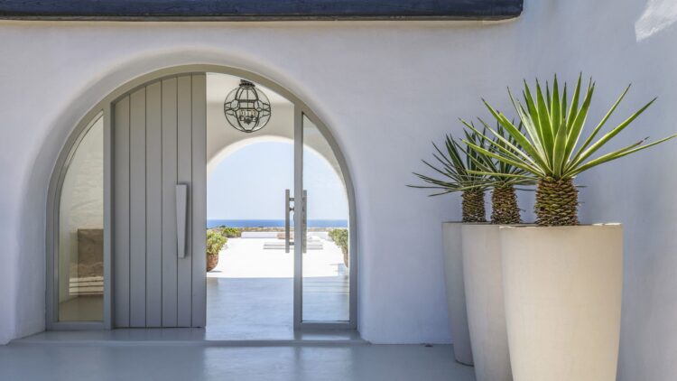 Schlafensummer House Mykonos Luxus Ferienhaus Mit Pool Mieten Eingang
