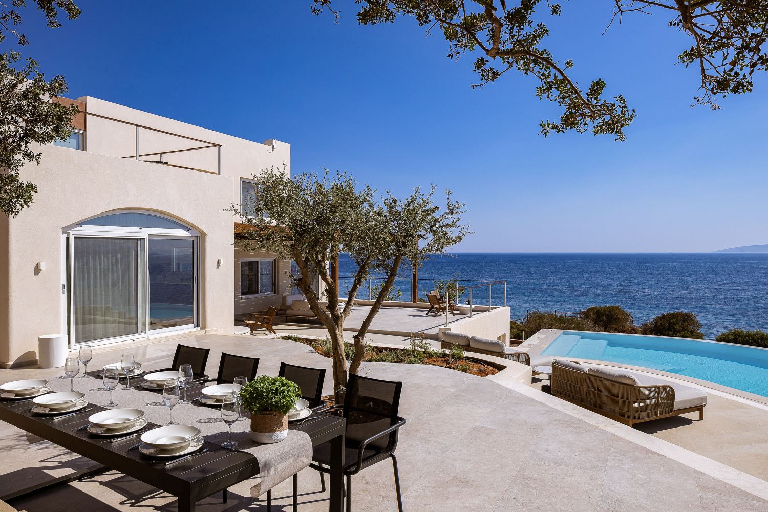 Seafront Dream Luxus Ferienhaus Kreta Am Meer Mieten Poolterrasse