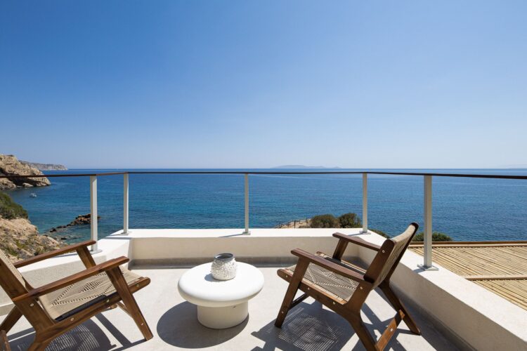 Seafront Dream Luxus Ferienvilla Kreta Am Meer Mieten Balkon