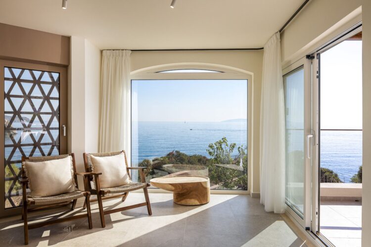 Seafront Dream Villa Luxus Ferienhaus Kreta Mieten Living