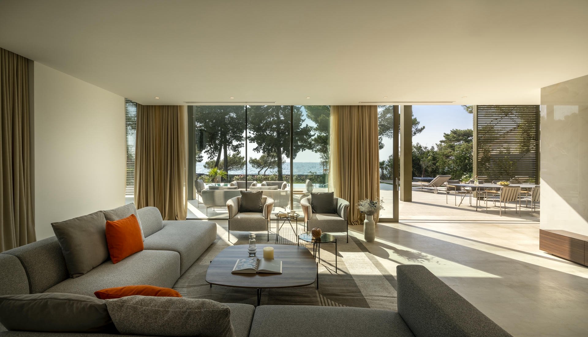 Seafront Villa Tijelo Luxus Fderienhaus Istrien Kroatien Mieten Wohnzimmer