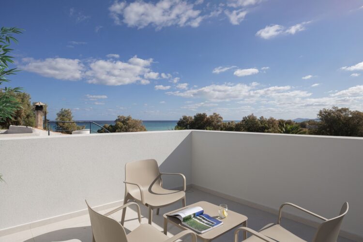 Seaside Villa Missiria Luxus Ferienhaus Kreta Mieten Balkon