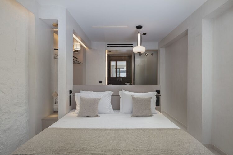 Seaside Villa Missiria Luxus Ferienhaus Kreta Mieten Bett