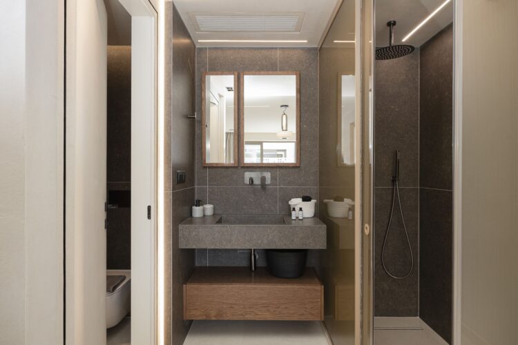 Seaside Villa Missiria Luxus Ferienhaus Kreta Mieten Dusche