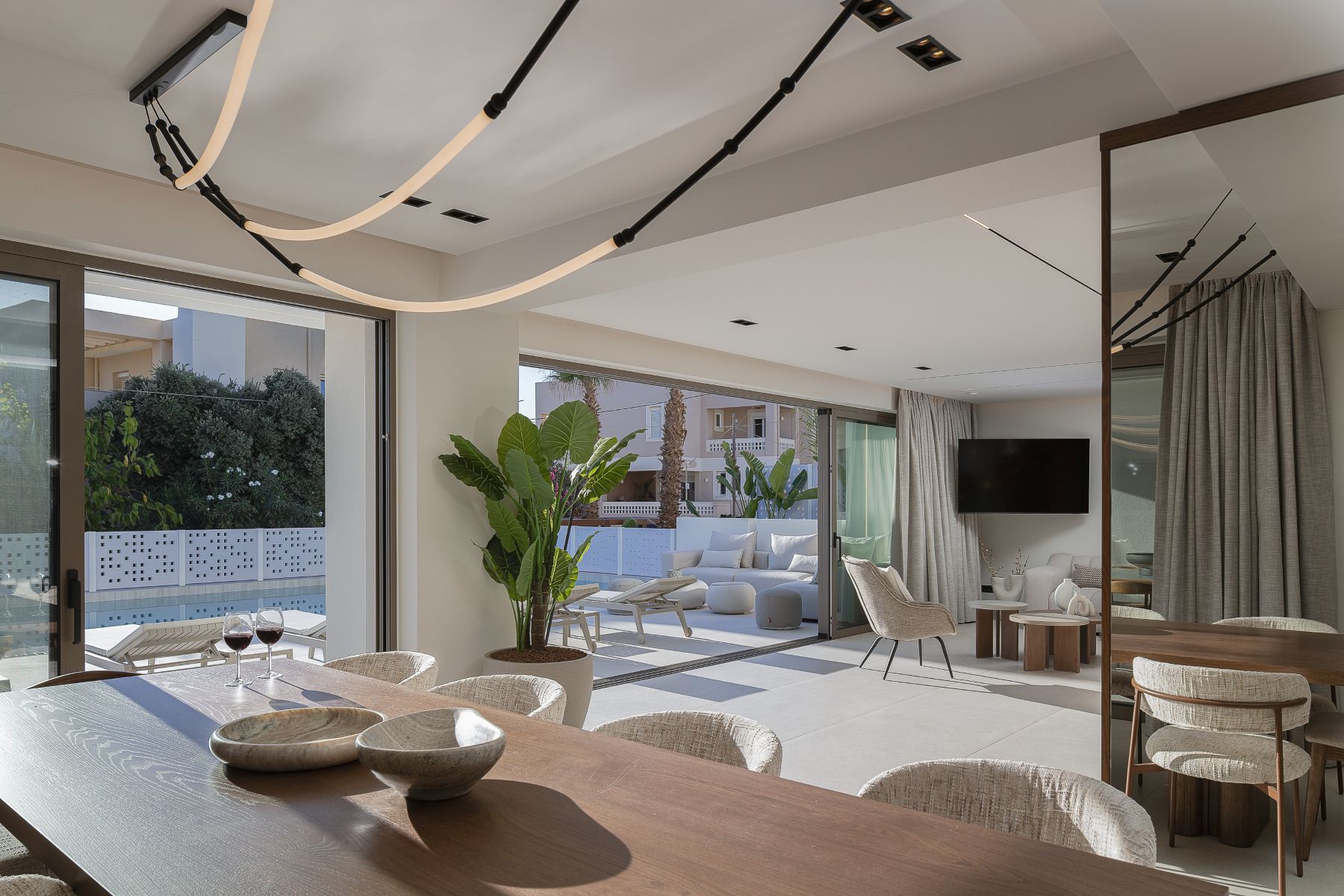 Seaside Villa Missiria Luxus Ferienhaus Kreta Mieten Living