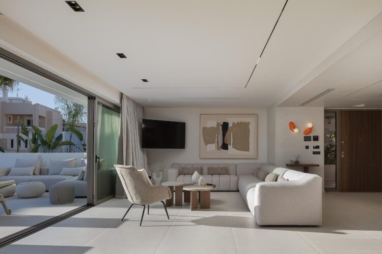 Seaside Villa Missiria Luxus Ferienhaus Kreta Mieten Wohnzimmer