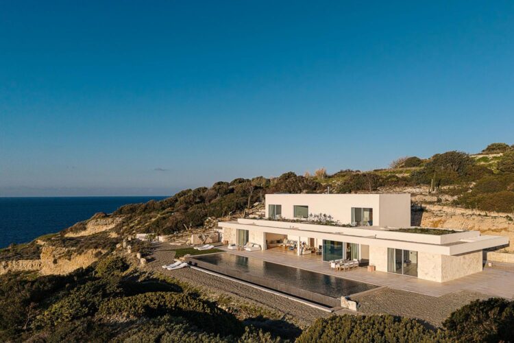 Silent Sea Villa Luxus Ferienhaus Kreta Am Meer Mieten Außenansicht