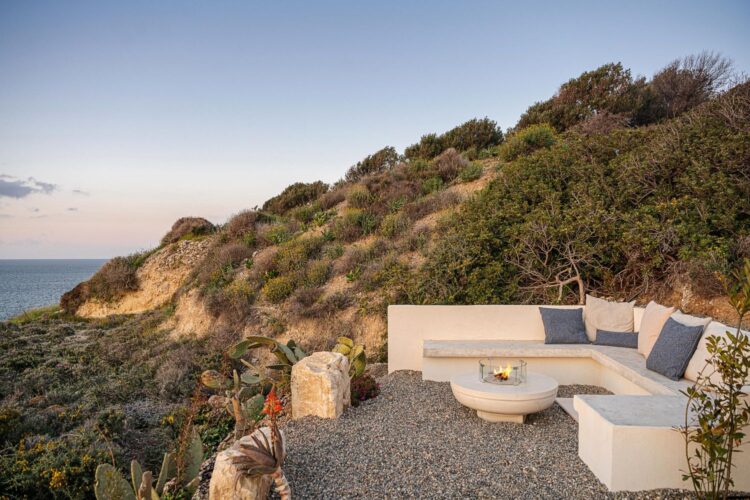 Silent Sea Villa Luxus Ferienhaus Kreta Am Meer Mieten Feuerstelle