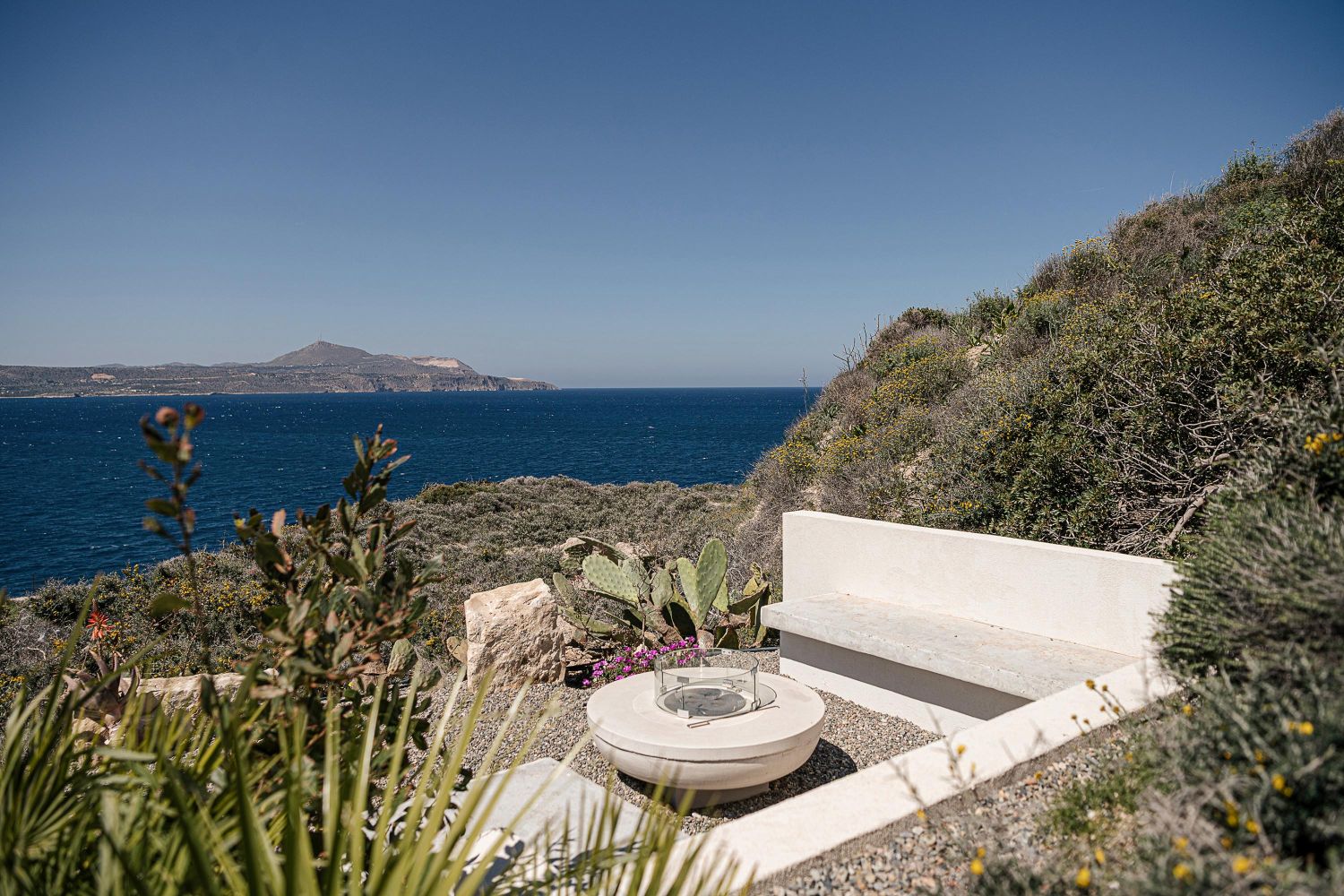 Silent Sea Villa Luxus Ferienhaus Kreta Am Meer Mieten Outdoor Lounge