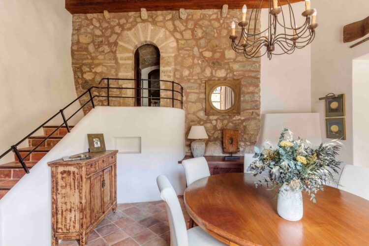 Son Balagueret Aerial Luxus Finca Mallorca Mieten Esstisch