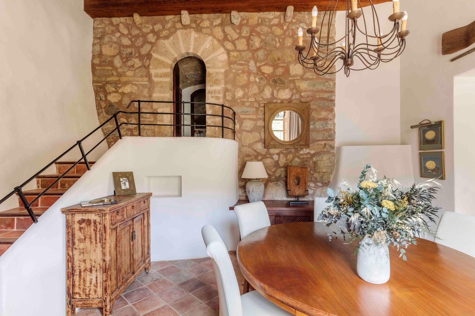 Son Balagueret Aerial Luxus Finca Mallorca Mieten Esstisch