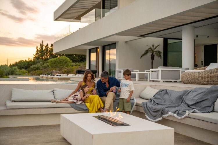 Sophisticated Escape Luxus Ferienhaus Kreta Mieten Feuerstelle