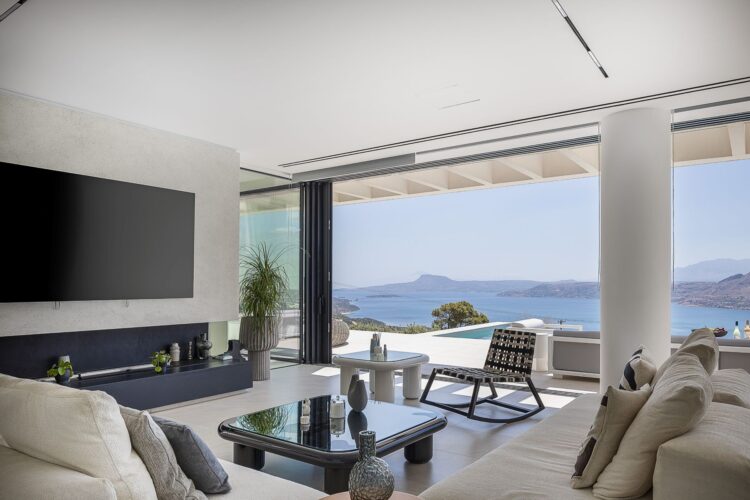 Sophisticated Escape Luxus Ferienhaus Kreta Mieten Wohnzimmer