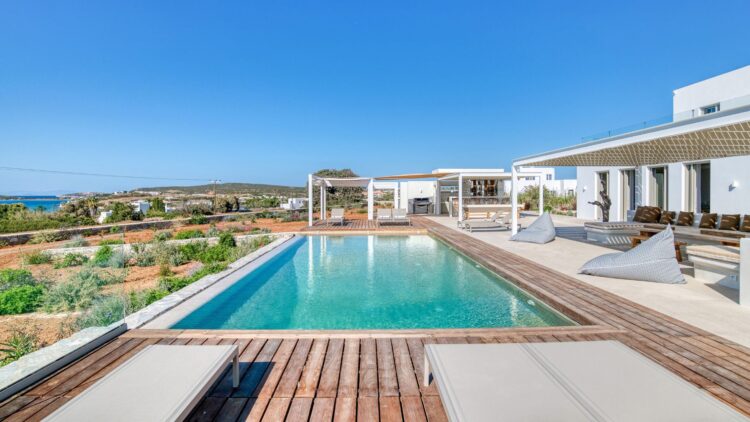 Starlight Villa Luxus Ferienhaus Paros Am Meer Mieten Poolbereich
