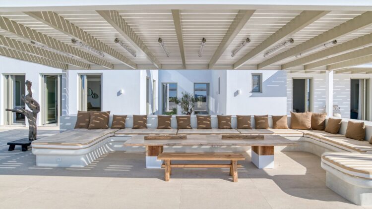 Starlight Villa Luxus Ferienvilla Paros Am Meer Mieten Outdoor Lounge
