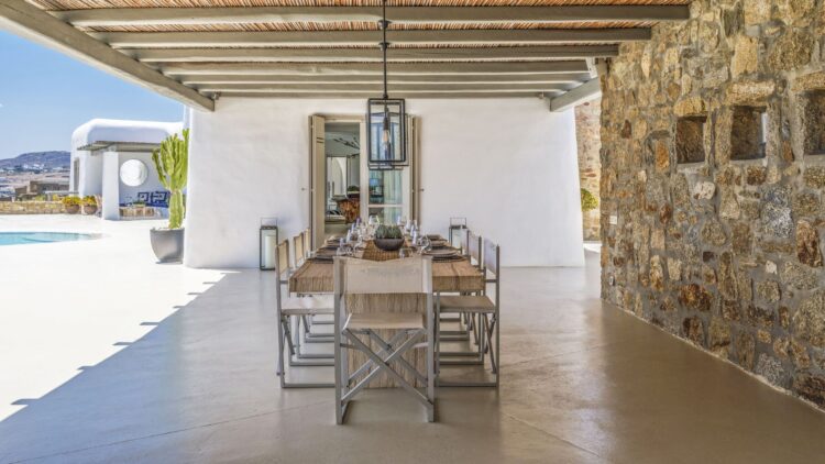 Summer House Mykonos Luxuriöses Ferienhaus Mit Pool Alfresco Essbereich