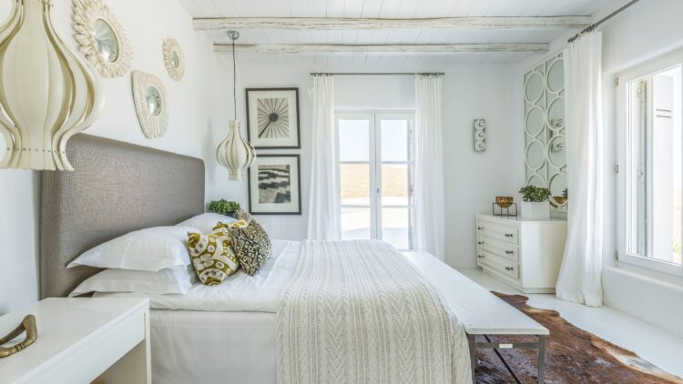 Summer House Mykonos Luxuriöses Ferienhaus Mit Pool Schlafzimmer