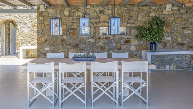 Summer House Mykonos Exklusives Ferienhaus Mit Pool Mieten Alfresco Esstisch