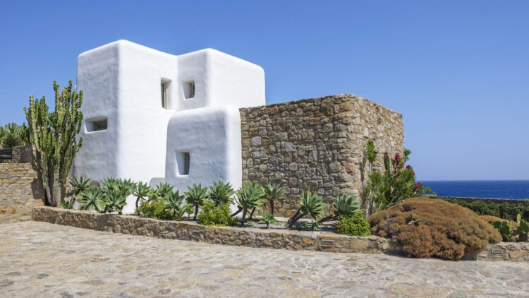 Summer House Mykonos Exklusives Ferienhaus Mit Pool Mieten Außenansicht