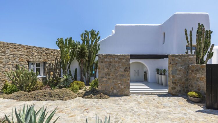 Summer House Mykonos Exklusives Ferienhaus Mit Pool Mieten Eingang