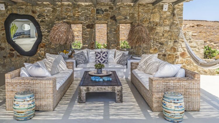 Summer House Mykonos Exklusives Ferienhaus Mit Pool Mieten Lounge Area