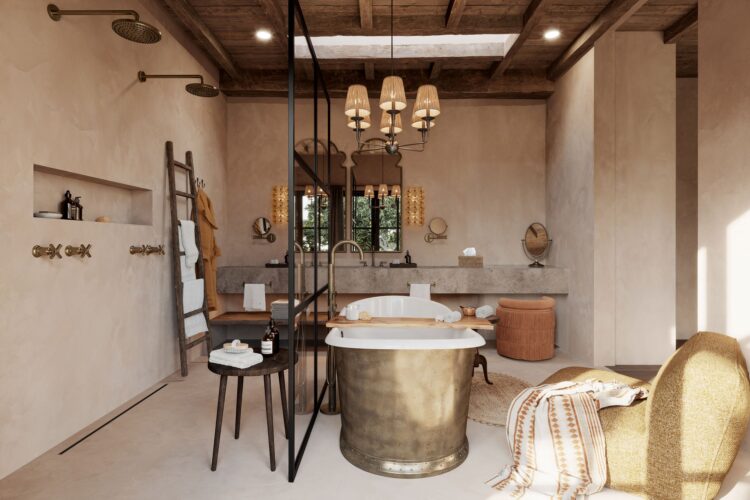 Suyian Homestead Luxus Safari Villa Kenia Mieten Master Bad