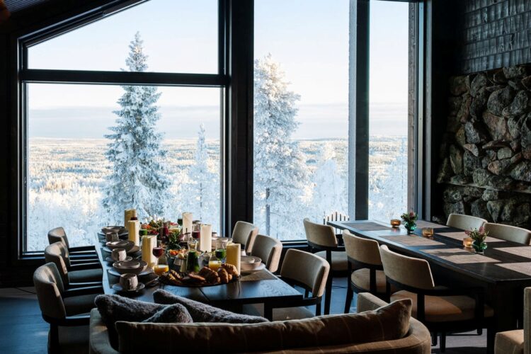 Taivas Lodge Luxus Lodge Lappland Mieten Dinner