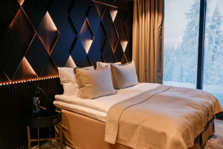 Taivas Villa Luxus Ferienhaus Lappland Mieten Bett