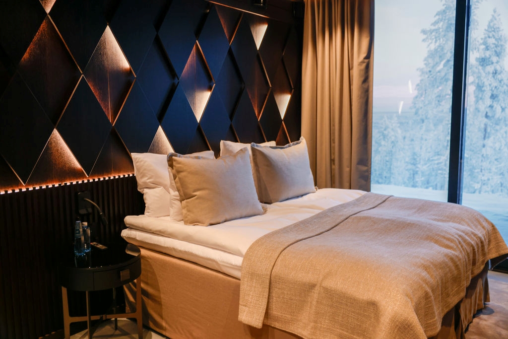 Taivas Villa Luxus Ferienhaus Lappland Mieten Bett