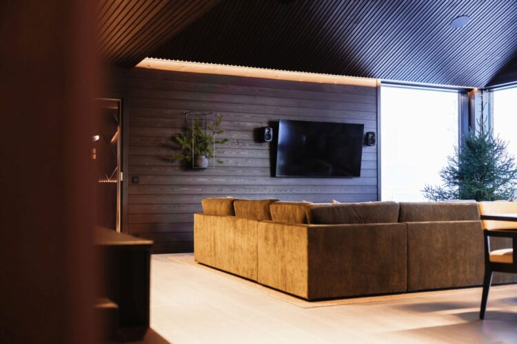 Taivas Villa Luxus Ferienhaus Lappland Mieten Couch