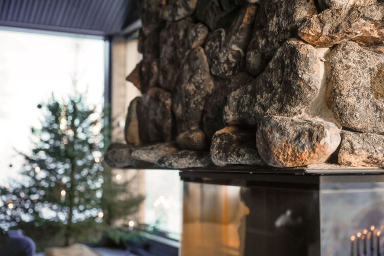 Taivas Villa Luxus Ferienhaus Lappland Mieten Kamin