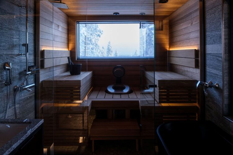 Taivas Villa Luxus Ferienhaus Lappland Mieten Spa Bereich