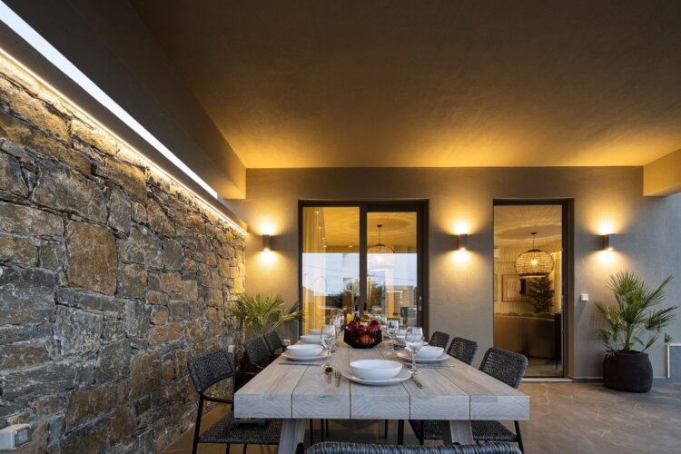Villa Almyra Luxus Ferienhaus Kreta Am Meer Mieten Dinner
