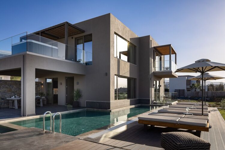 Villa Almyra Luxus Ferienhaus Kreta Am Meer Mieten Terrasse