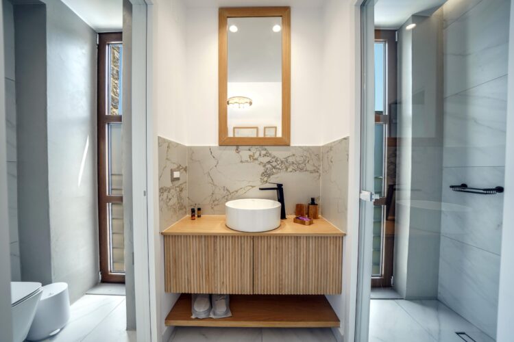 Villa Almyrida Luxus Ferienhaus Kreta Mieten Bad