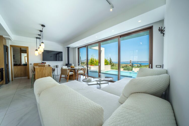 Villa Almyrida Luxus Ferienhaus Kreta Mieten Couch