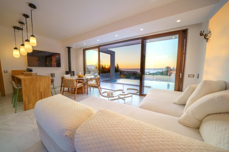 Villa Almyrida Luxus Ferienhaus Kreta Mieten Living Room