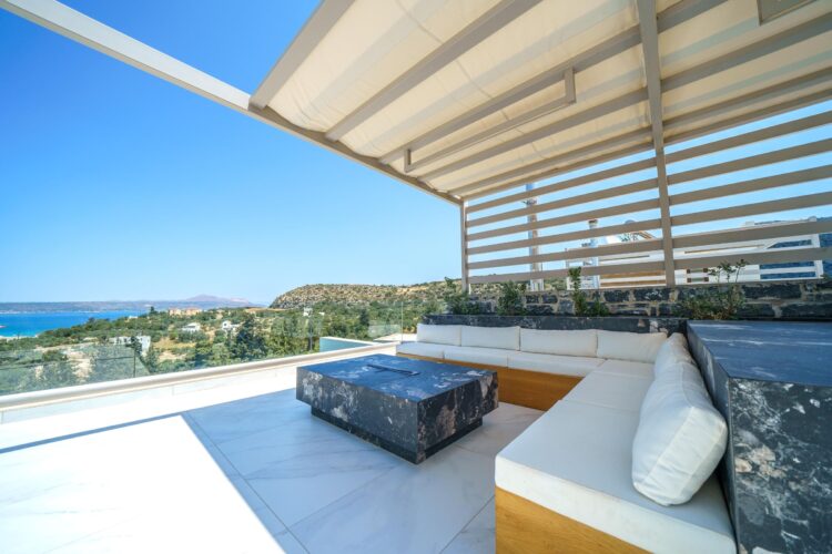 Villa Almyrida Luxus Ferienhaus Kreta Mieten Lounge Area