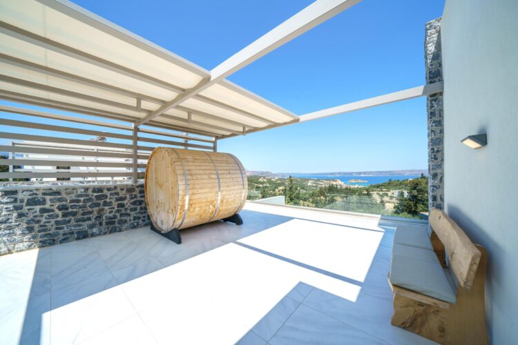 Villa Almyrida Luxus Ferienhaus Kreta Mieten Roof