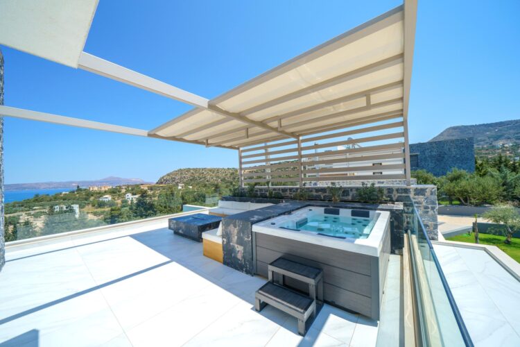 Villa Almyrida Luxus Ferienhaus Kreta Mieten Rooftop
