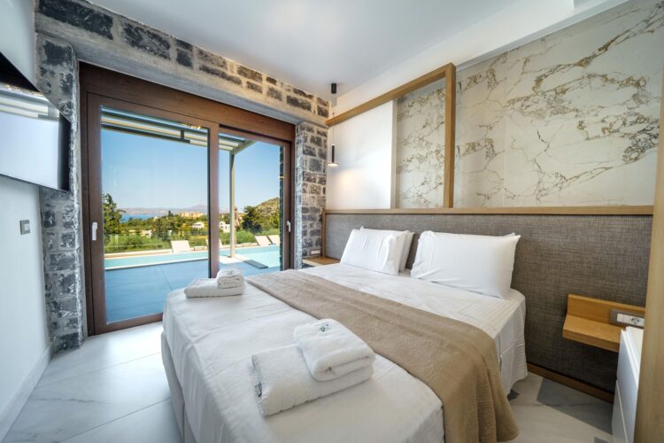 Villa Almyrida Luxus Ferienhaus Kreta Mieten Schlafzimmer