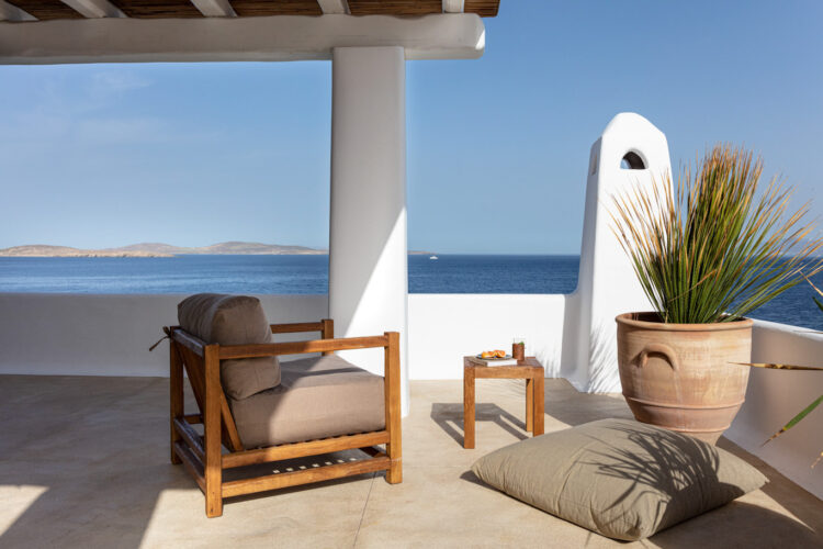 Villa Amakina Mykonos Luxus Ferienhaus Am Strand Mieten Terrasse Masterbedroom