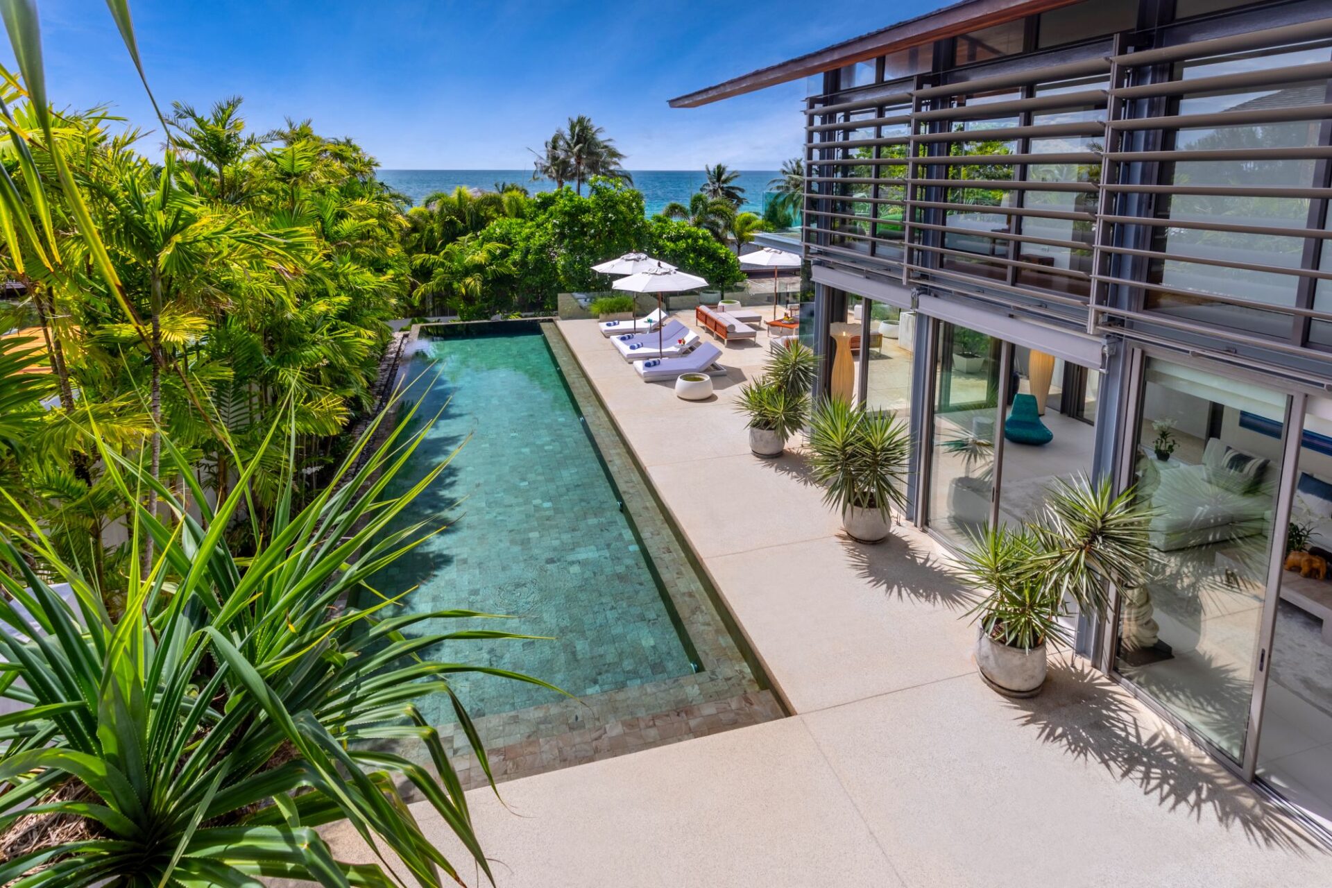 Villa Aqua Luxus Ferienhaus Phuket Am Strand Mieten Poolterrasse