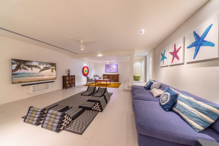 Villa Aqua Luxus Ferienhaus Phuket Am Strand Mieten Tv Room