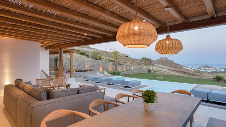 Villa Astralis Iii Entspannter Lounge Bereich Mit Pergola Mykonos Griechenland Mieten