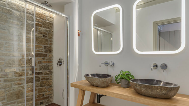 Villa Astralis Iii Modernes Badezimmer Mit Dusche Mykonos Griechenland Mieten