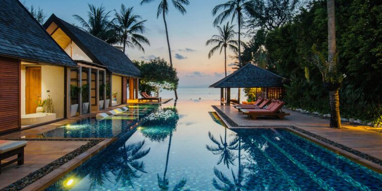 Villa Baan Puri Exklusives Ferienhaus Koh Samui Thailand Abendstimmung